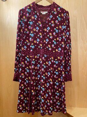 Boden Floral/Polka Dots Rayon Dress - Size 8 USA
